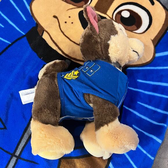 Build a bear Paw Patrol Chase stuffed dog blue toddler blanket sleep sack bundle - Picture 5 of 7